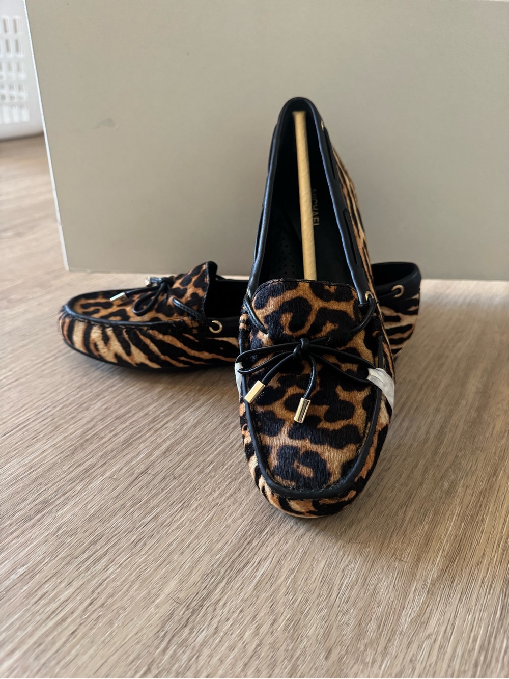 Michael Kors Leopard Hair Calf Loafers - Black & Brown